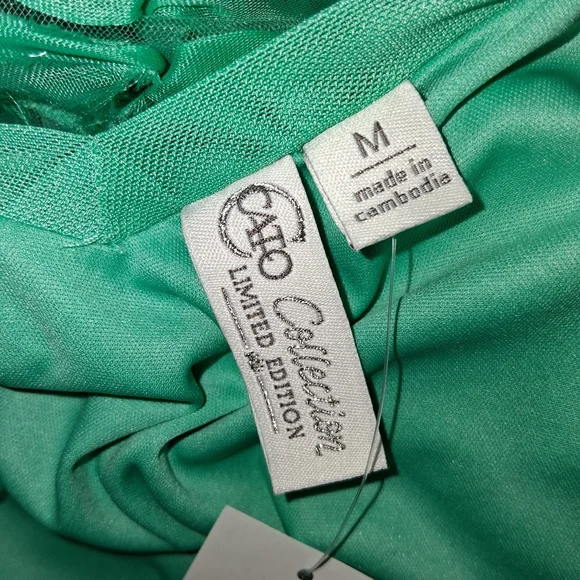 Cato Collection Limited Edition Chic Textured Green Blouse Size M - Picture 2 of 16